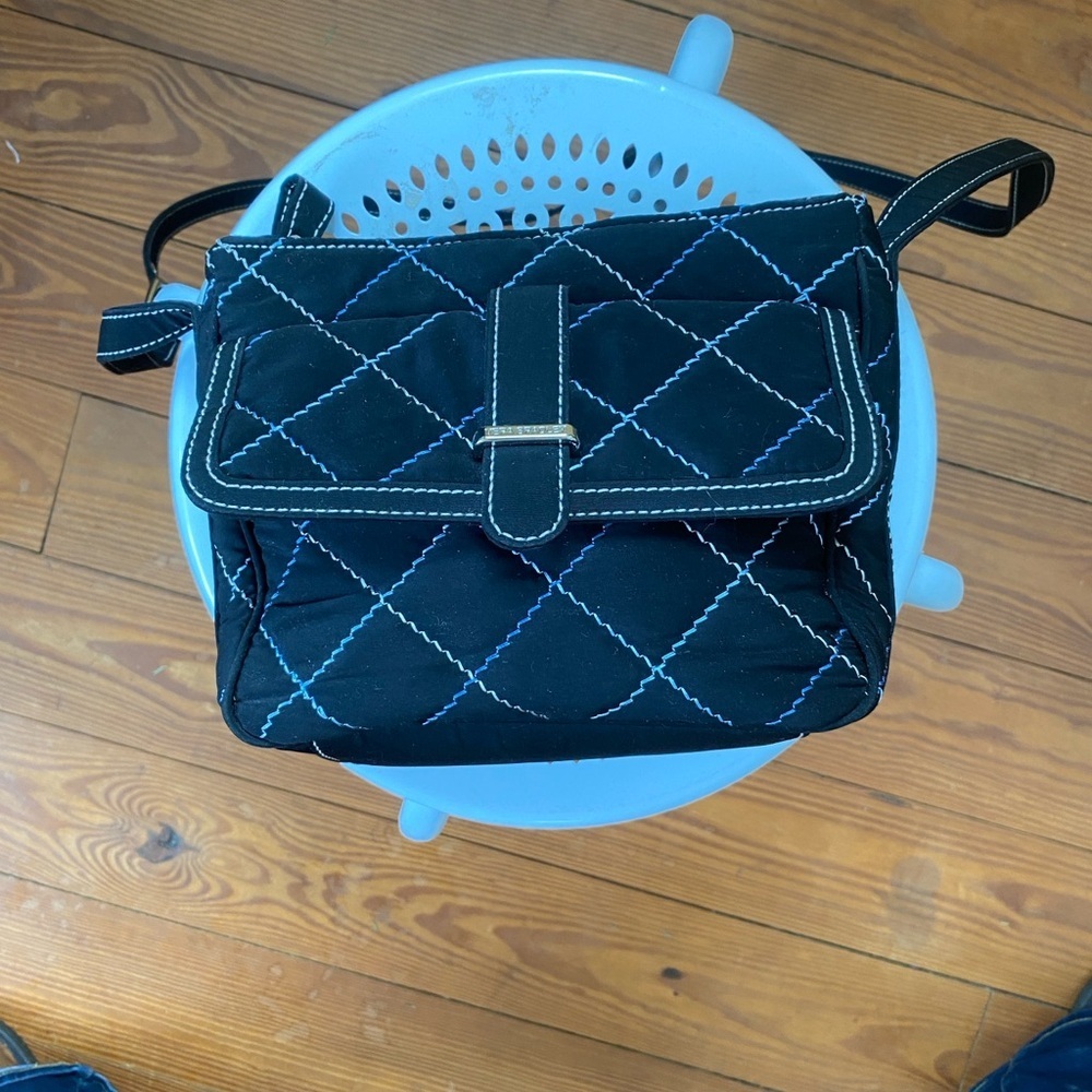 Vera Bradley Black and Blue Quilted Crossbody Bag